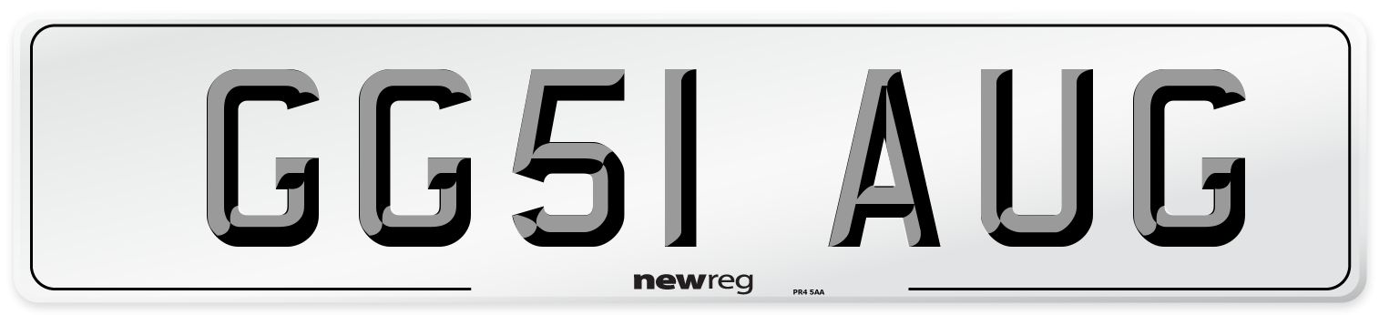 GG51 AUG Number Plate from New Reg